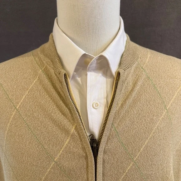 New Henry Jacobson, size Lg, reversible zip-front sweater vest
